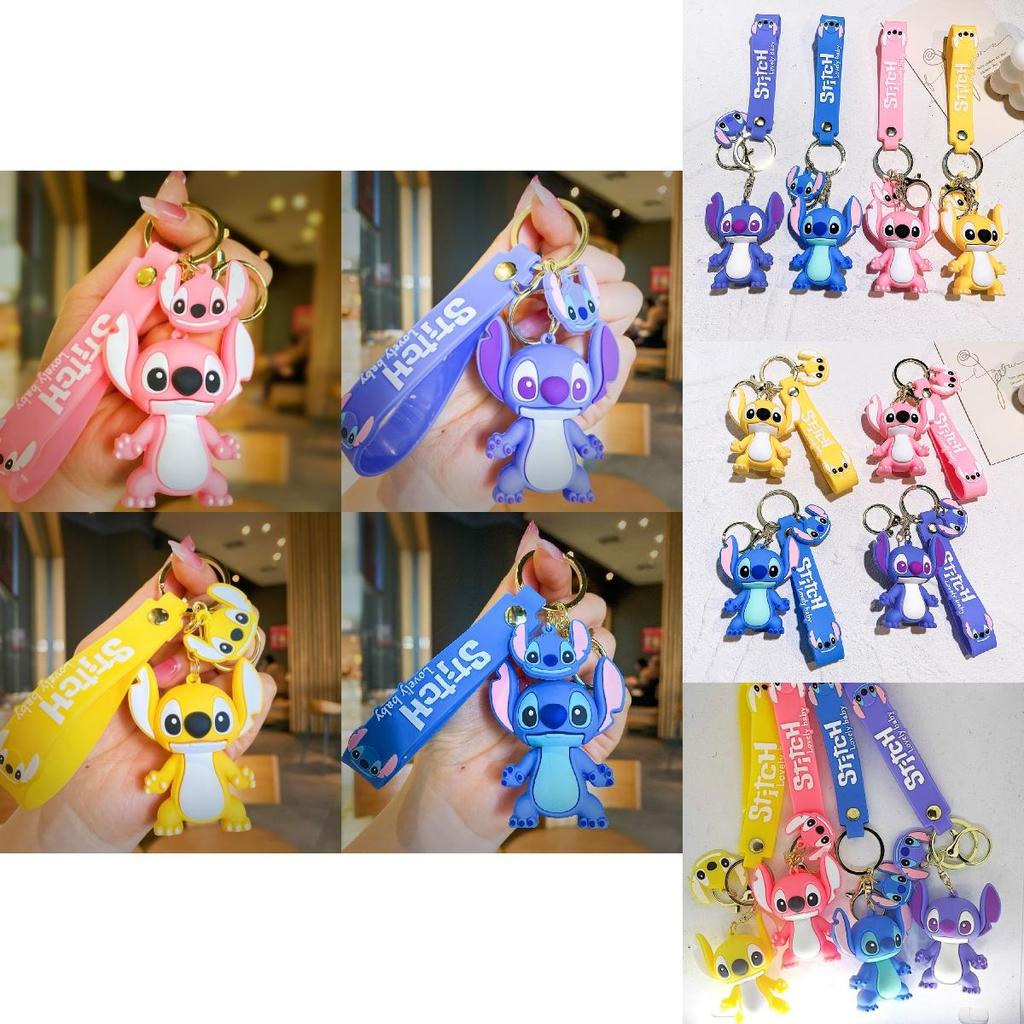 Portachiavi Ciondolo Stitch Cartone Animato Carino Materiale Morbido in PVC Confezione Singola