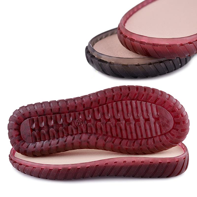 1 Pair Hand-stitched Anti-kick Transparent Soles Anti-slip Wear-resistant Velvet Soft Rubber Soles Shoe Patch Repair Replacement