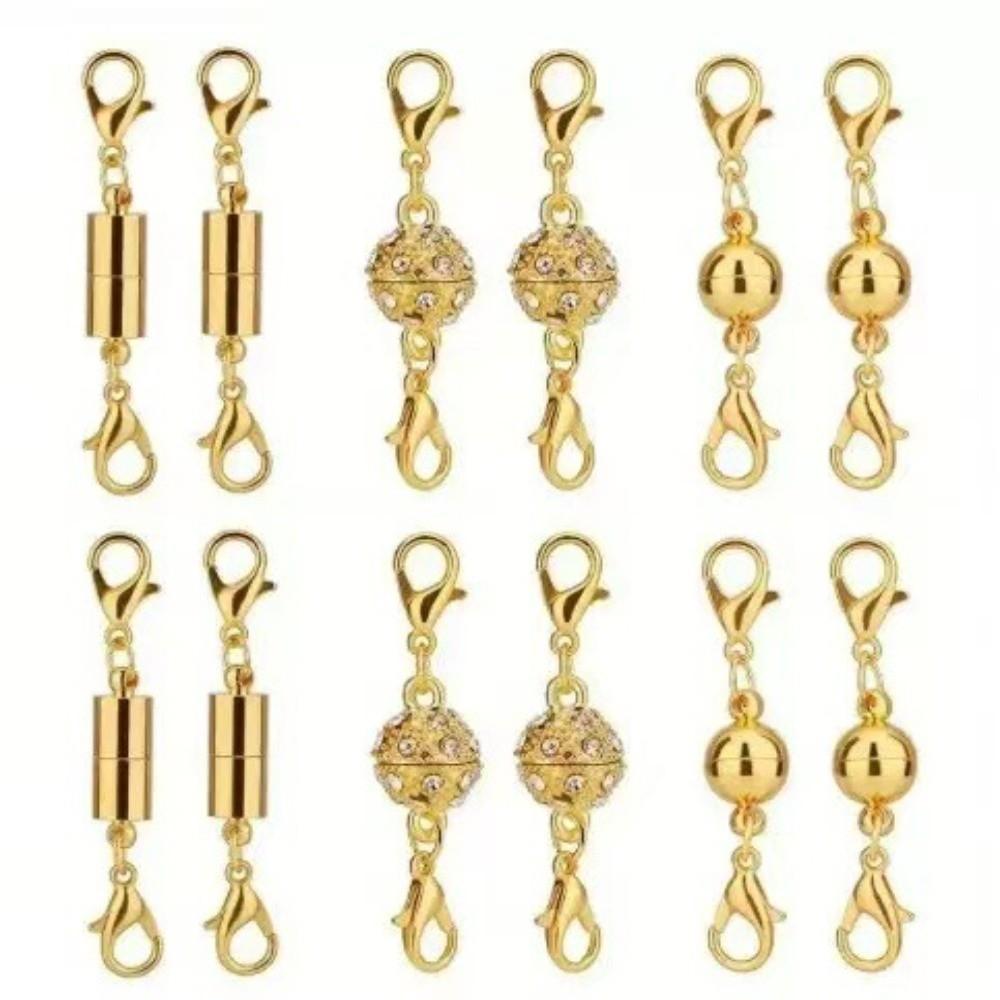 12pcs New Gold & Silver Magnet Connector Clasp Lobster Clasp DIY Clasps Jewelry Clasps Couple Necklaces