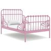 VidaXL Extendable Bed Frame Pink Metal 80x130-200 Cm