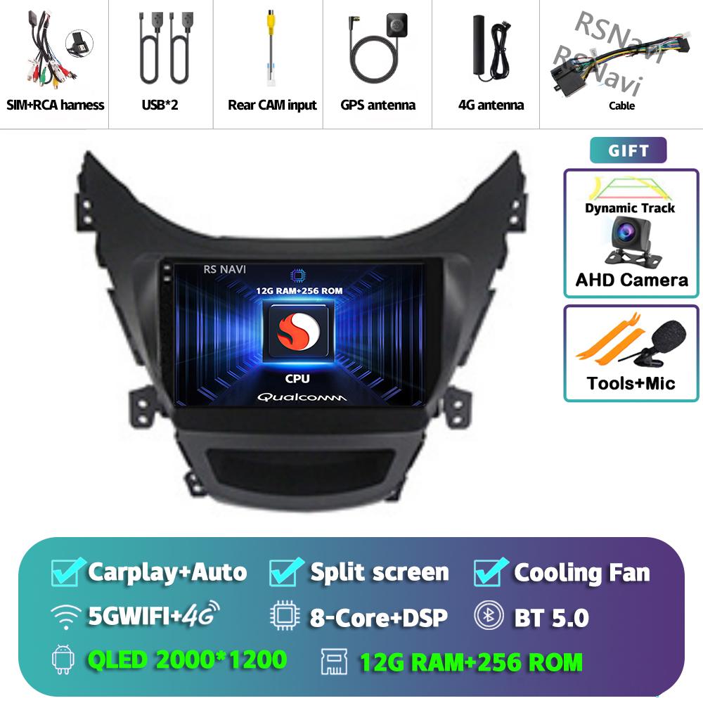 Android 14 Carplay Car Radio For Hyundai Elantra 2012 - 2015 Multimedia Video Player Navigation Stereo Head Unit Auto AI Voice