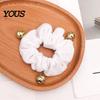 Holiday Ponytail Holders Christmas Velvet Hair Scrunchies with Bells, Elastic Ties for Retro Style Women Girls, Winter Festive Hairstyles Bands Thick