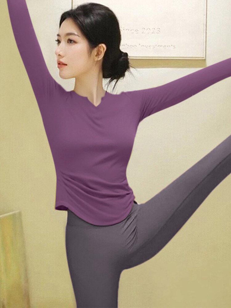 2026 Spring Women s Versatile Long Sleeve Pilates Top - High-End Fashion Fitness Wear M (100-110 cm)