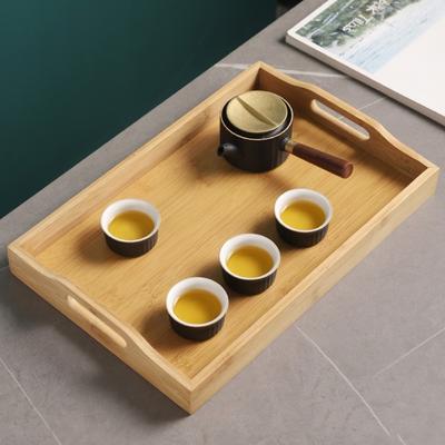 Rechteckiges Bambustablett Einfarbig Holz Obst Snack Teller Haushaltsküchenzubehör Brottablett