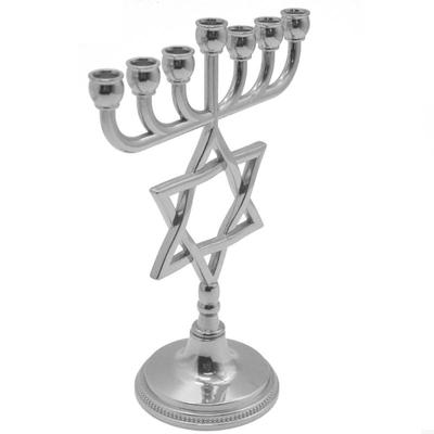 62KD Je Sternhalter 7 Arm Metall Menora Kandelaber Je Heimdekorationen