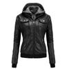 Stylish Women's Hooded Leather Jacket for Autumn and Winter