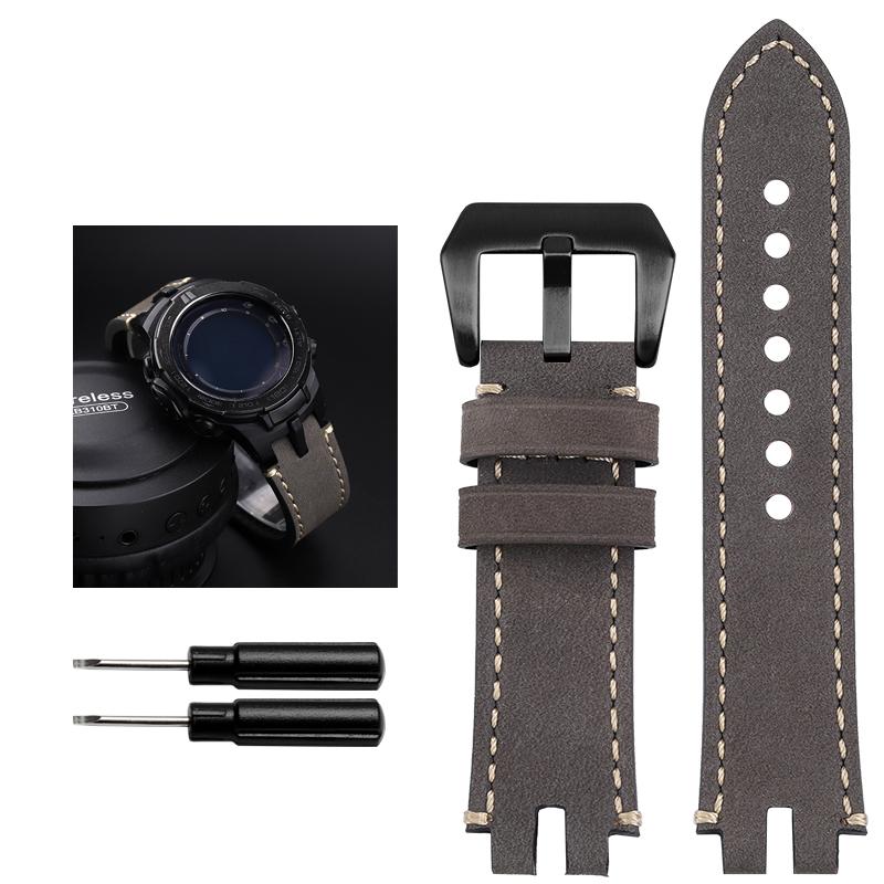 Für Casio Armband PRG-300 PRW-3000 PRW3000/3100/6000/6100Y PROTREK Serie Vintage Rindsleder Kopfband Uhrenarmband Armband mit Werkzeugen