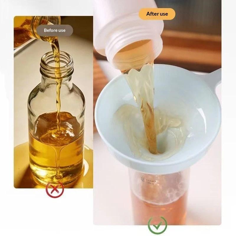 Wide Caliber Food Safe Plastic Funnel Reusable Liquid Separation Tool for Home Kitchen Food Jar Filling Tasks
