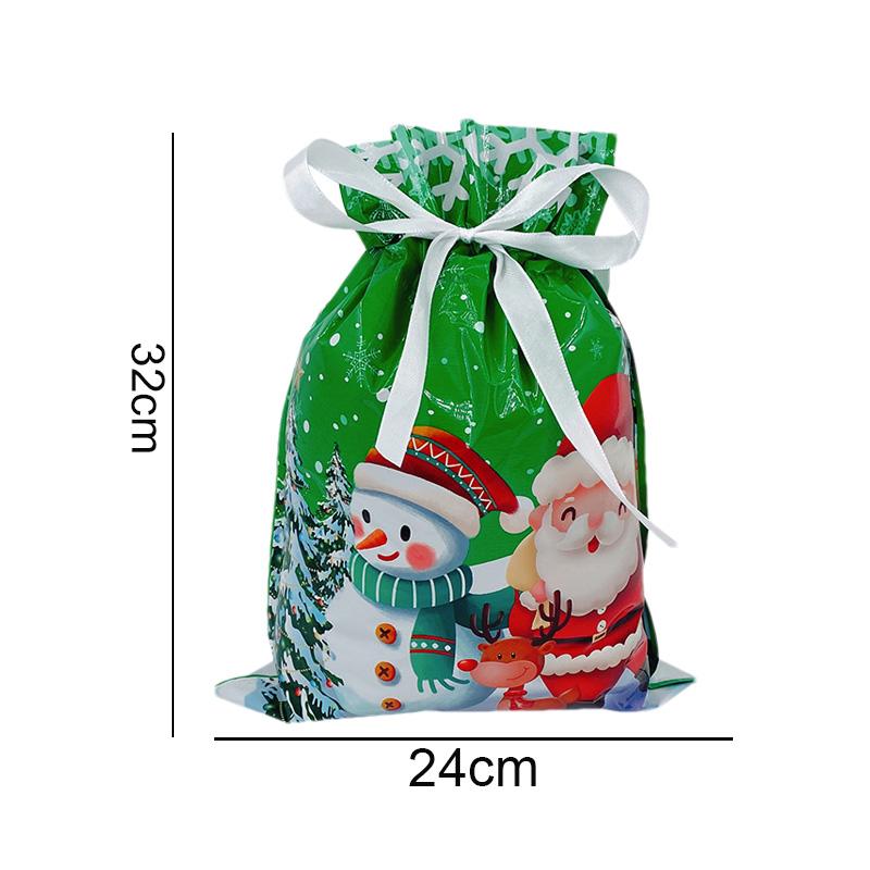 Christmas Gift Bags Large Capacity Merry Christmas Drawstring Gift Packaging Bags 2025 Navidad Party Candy Cookie Wrap Pouch