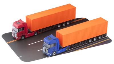 TOMYTEC Coleção de Trailers Coleção Tore Conjunto de Trailers Scania Um Diorama Suprimentos