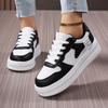 Fashion Fashion Sneakers Autumn New Round Toe Deep Mouth Front Lace-up Colorblock Platform Flat Single Shoes