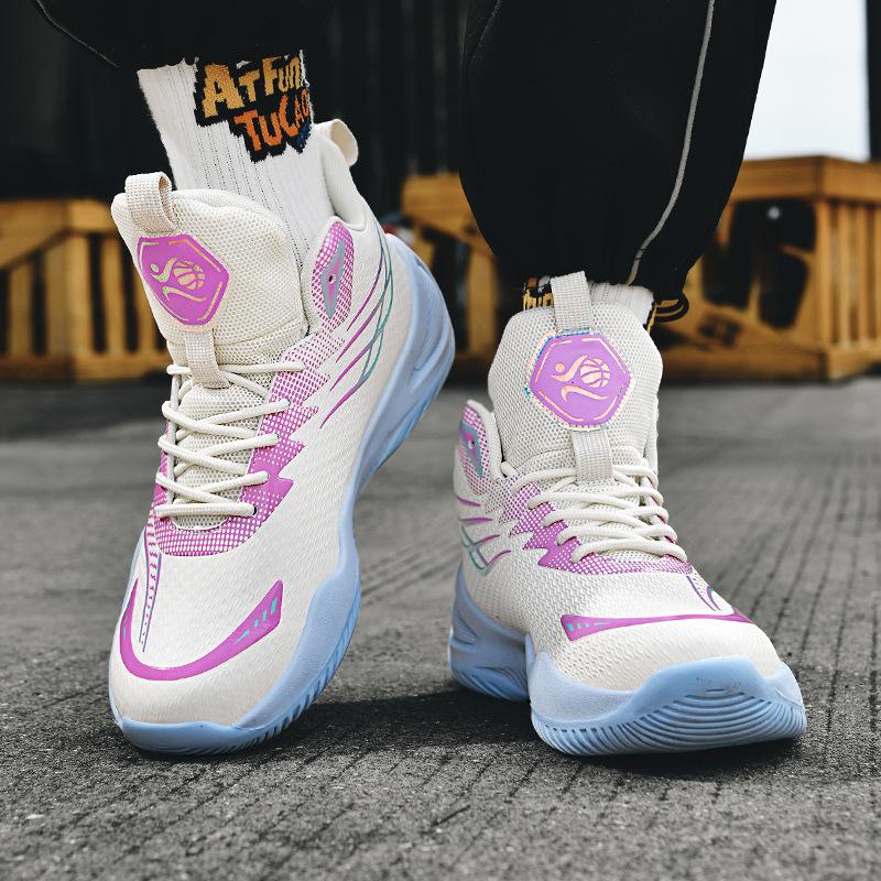 Basketball shoes autumn new couple sports shoes youth professional combat sneakers non-slip wear-resistant training shoes mandarin duck