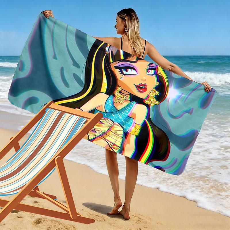 Cleo de Nile Print Beach Towel, Large Soft Quick Dry Towel for Beach Camping Swimming