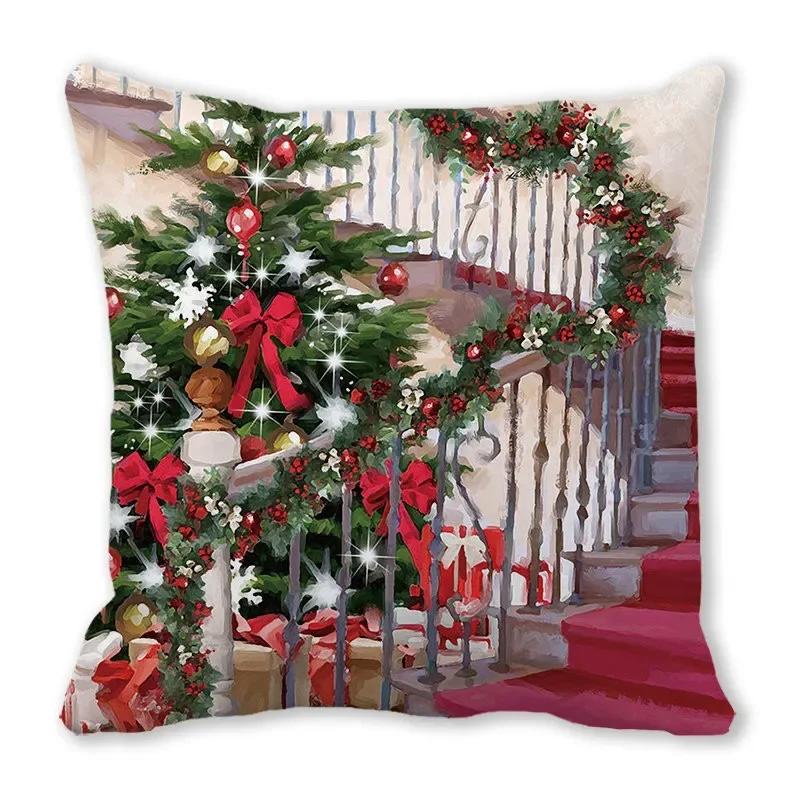 Merry Christmas Pillow Case Sofa Cushion Covers Xmas Party Decorative Pillowcases Happy New Year 2024 Navidad  Gifts