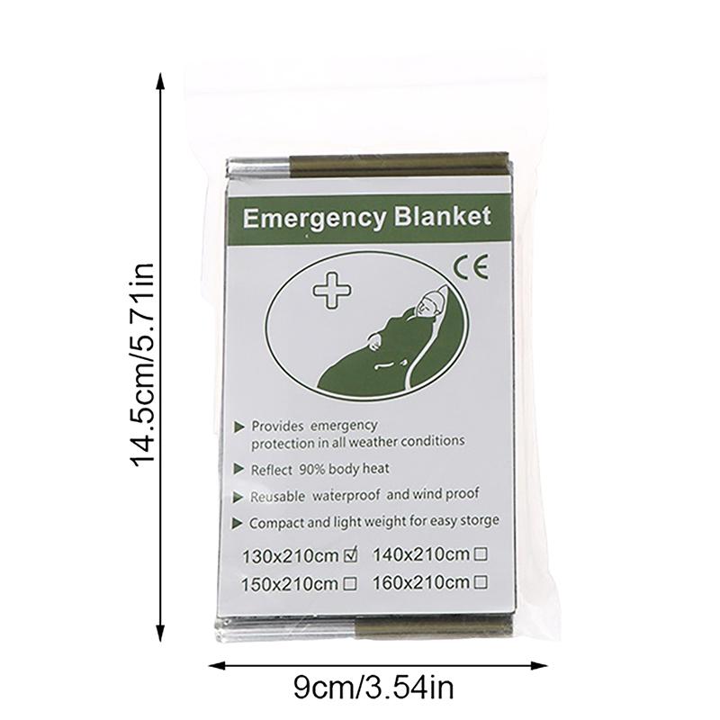 1Pc Outdoor Emergency Survival Blanket Waterproof First Aid Rescue Curtain Foil Thermal Blanket 160X260/130X210Cm
