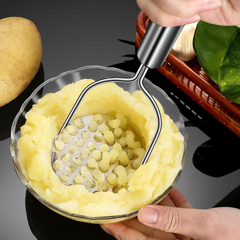 Stainless Steel Potato Masher Manual Potato Crusher Pusher Fruit Vegetable Pressure Mud Machine Potato Ricer Press Kitchen Tool
