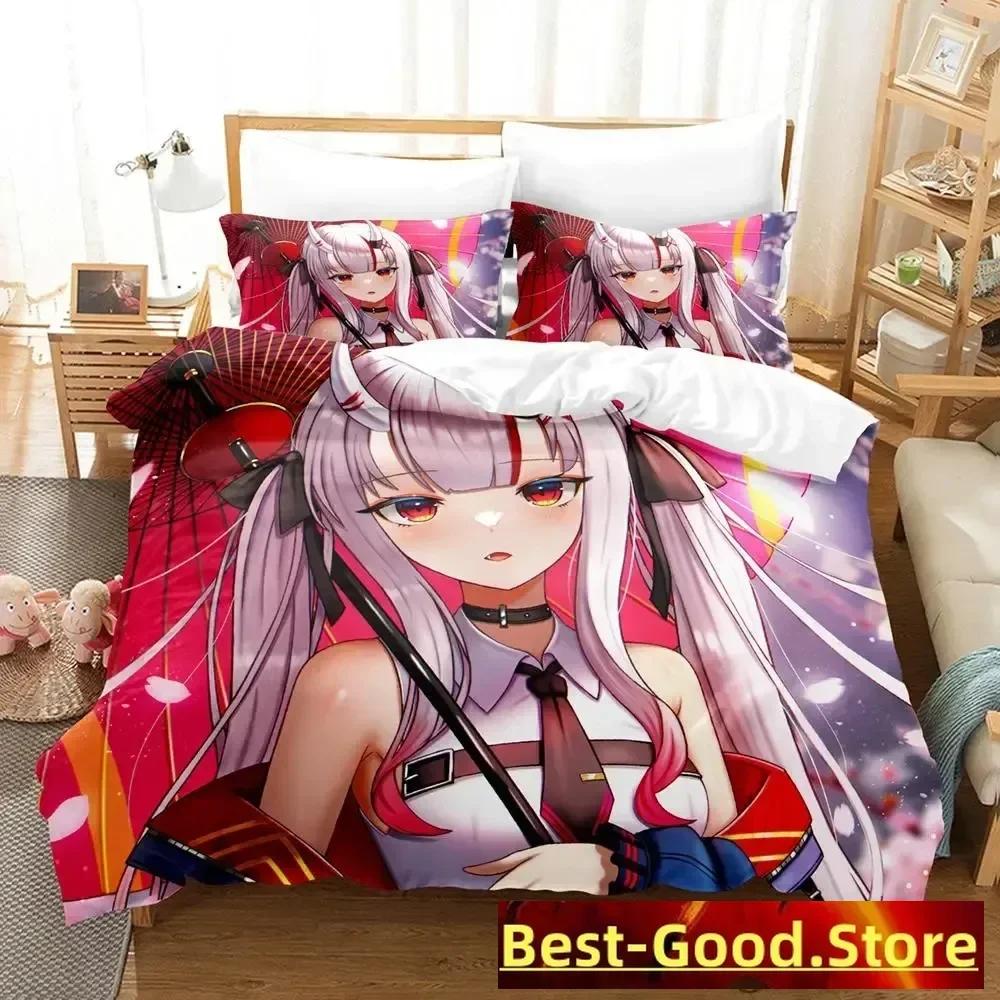 Kawaii Nakiri Ayame Printed Bed Set Duvet Cover Pillowcase Bedding Set Bed Linen Sheet Quilt Cover Full Queen King Size