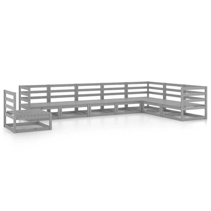 VidaXL Bois de Pin Massif Salon de Jardin 8 pcs Meubles d'Extérieur Mobilier de Patio Ensemble de Meubles de Terrasse 3075776