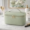Portable Large Capacity PU Makeup Bag PU Handheld Cosmetic Bag Waterproof With Handle Divider Women Toiletry Bag Women