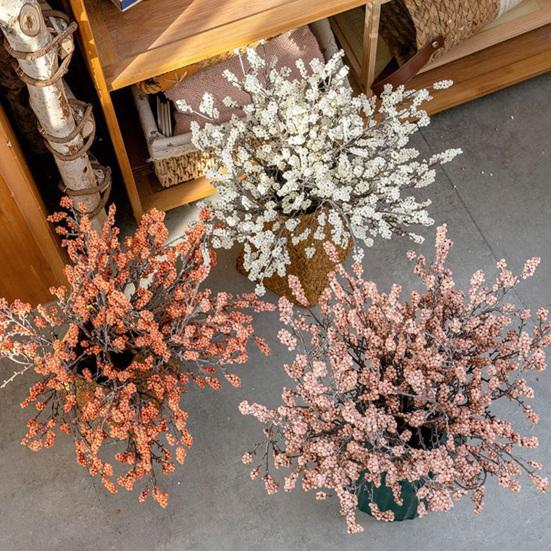 4 Pcs Artificial Berry Stems Faux Fruit Branch Realistic Fake Plants Ornaments for Christmas Wreath Crafts Wedding Party Winter Home Decor