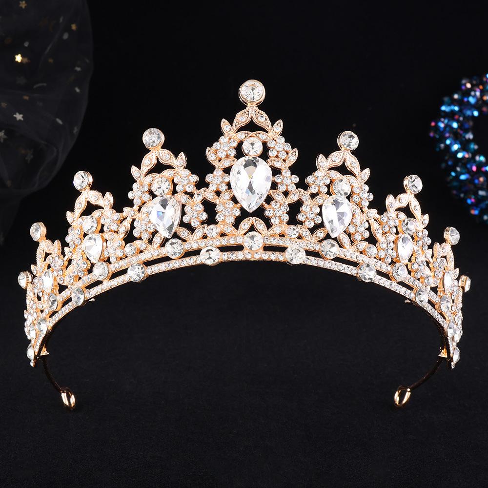 DIEZI 21 Colors Luxury Elegant Crystal Crown Hair Accessories Tiara For Women Party Rhinestone Bridal Crown New Hair Jewelry