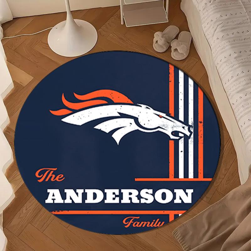 Denver Broncos  Round Mat, Anti-slip Circle Carpet Chair Rug For livingroom,Bedroom, Doormat Home Decor Gift Christmas Gifts