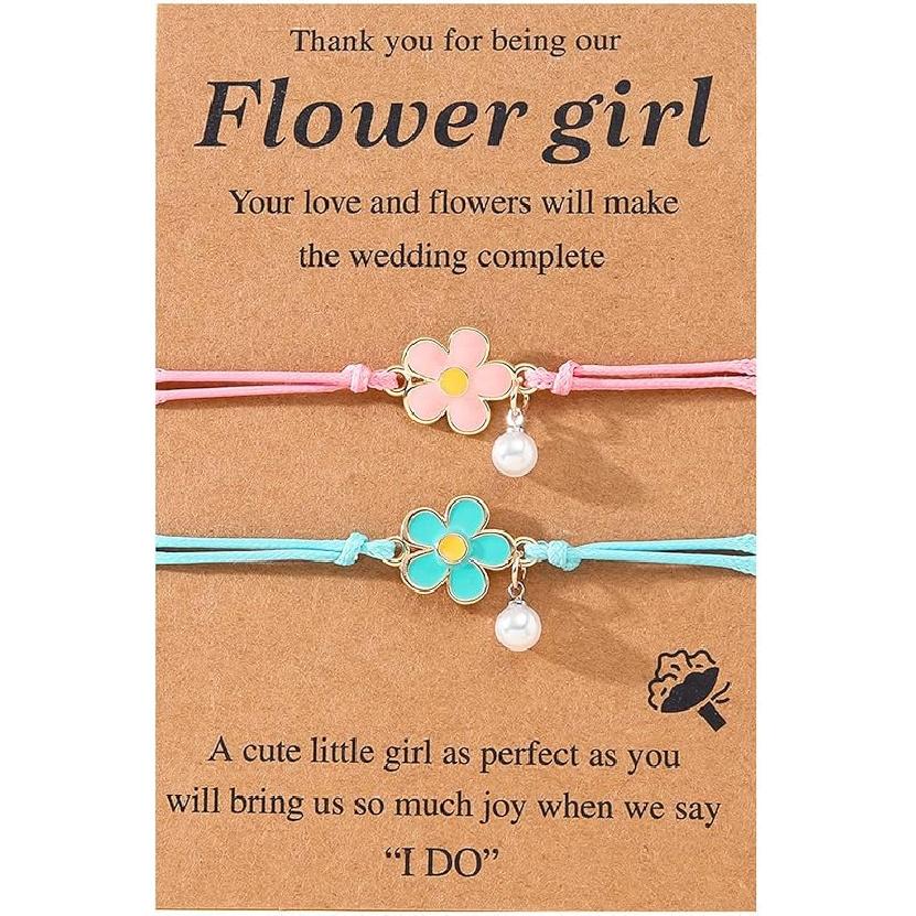 DATOA Best Friend Bracelet Matching Relationship Flower Braided Rope Bracelet Friendship Jewelry Gift for Couple Friends