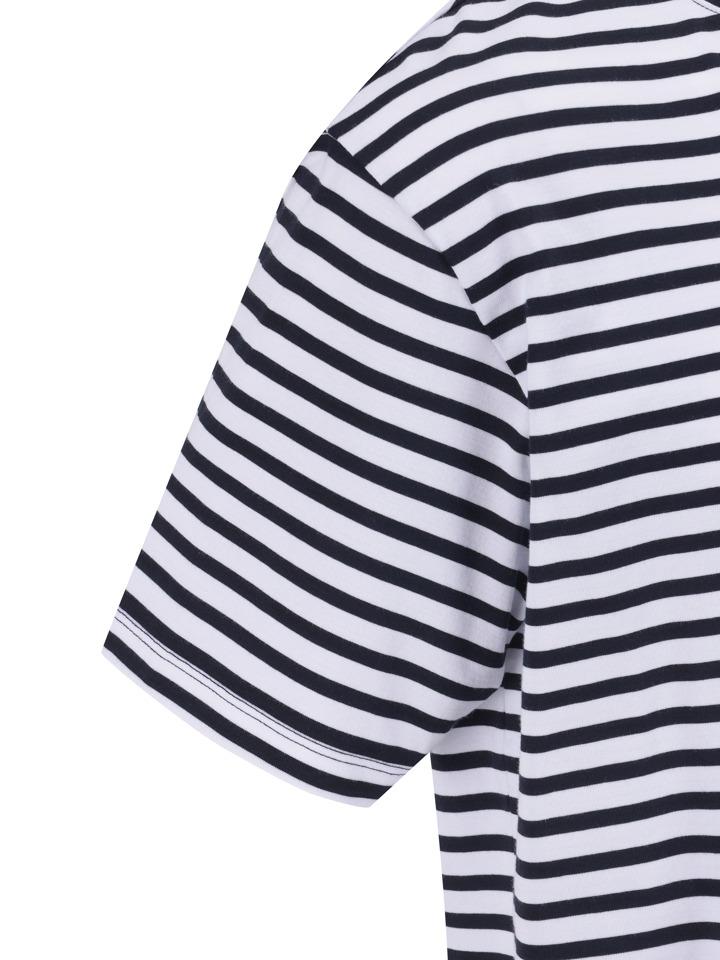 ZIOZIA Men'S) Sorona Striped Round Short Sleeve T-Shirt_Navy