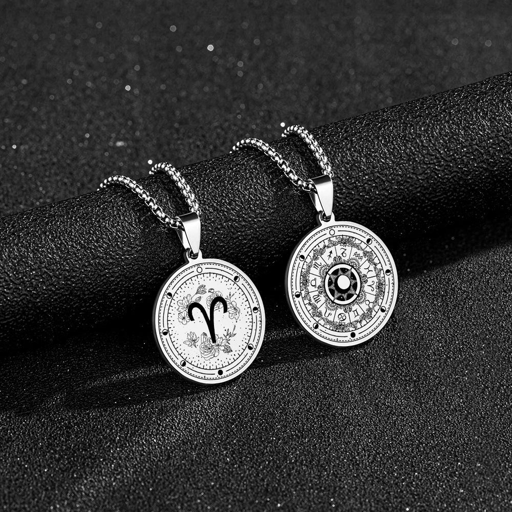 Astrology Necklace for Women Jewelry 12 Zodiac Pendant Birthday Gifts Horoscope Constellations