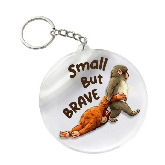 Monkey Keychain Pendant Cute 2D Pendant Punch The Flat Acrylic Monkey Holding Orangutan Plush Toy Keychain C
