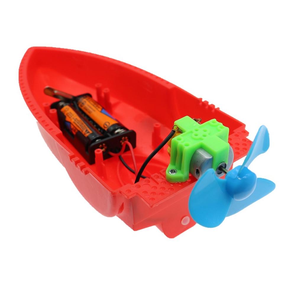 DIY Assemble Aerodynamic Boat Model Wind Power Speedboat Children Electronic Toy