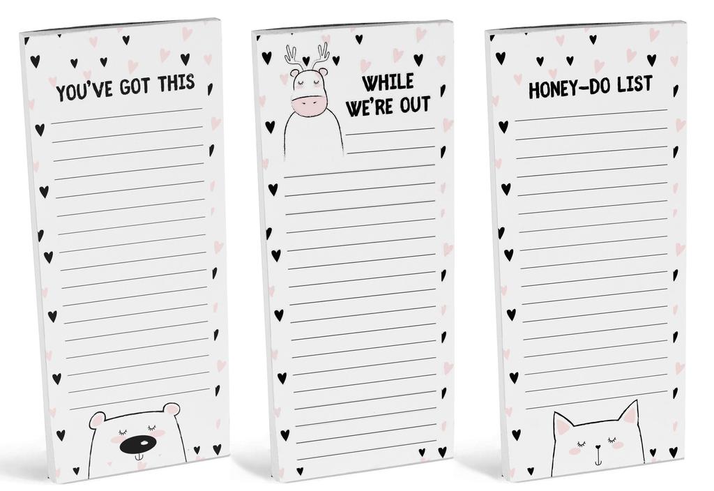 Inkdotpot Pack of 3 Magnetic Fridge To-Do List Notepads- Magnetic Memo Pads For Refrigerator-  (50 Sheets