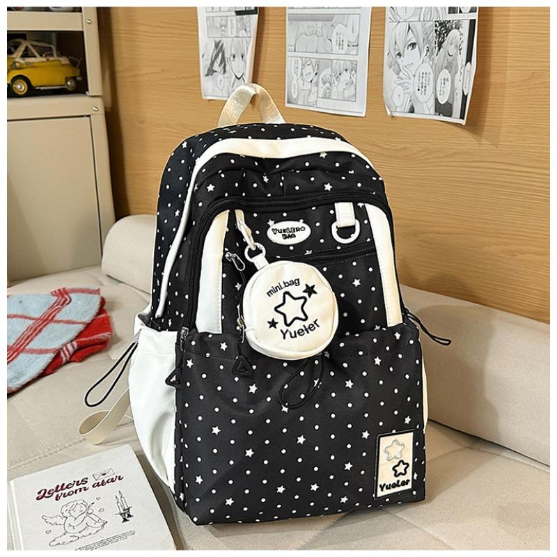 Japanese Ins Wind Star Backpack High Value Sweet Girl Backpack Large Capacity Light Student Backpack