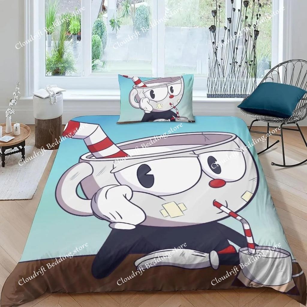 The Cuphead Show Duvet Cover 3D Exquisite Cartoon Anime Digital Print Bedding Set Comforter Bed Youth Home Decor Boys Gift