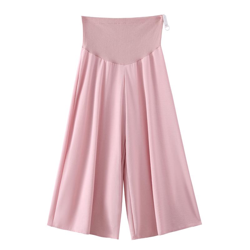 2026 Summer Maternity Set: Ice-Cool Top & Wide-Leg Pantskirt in Plus Size Ice Silk M