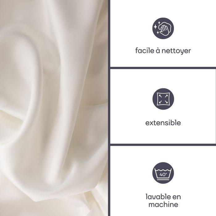 Perel housse de table pour table rectangulaire arquée blanc fp400