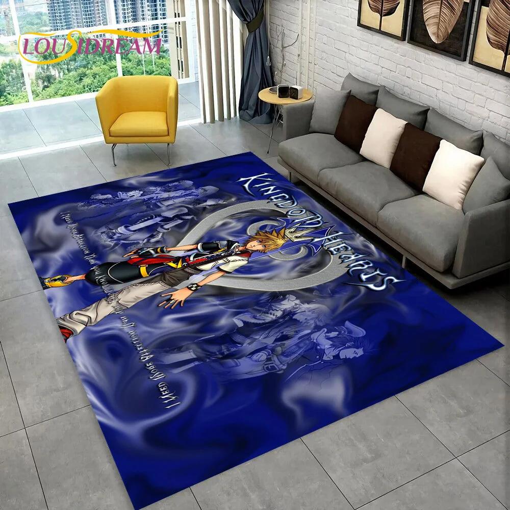 HD Cartoon Kingdom Hearts Games 3D Carpet Rug for Bedroom Living Room Home Sofa Decoration,Children Large Decor Floor Mat Gift