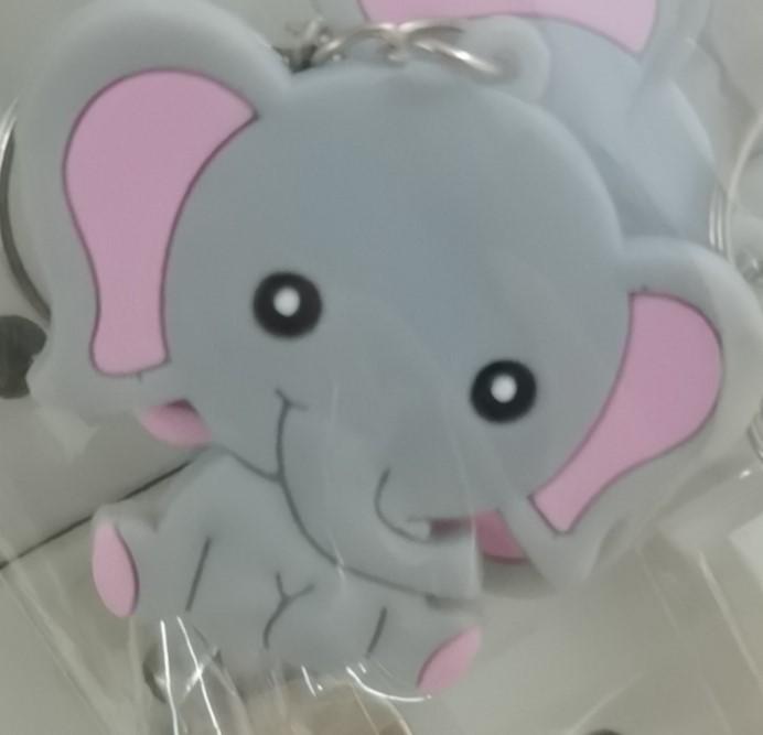 Cartoon Elephant PVC Keychain Pendant - Soft Rubber Animal Design