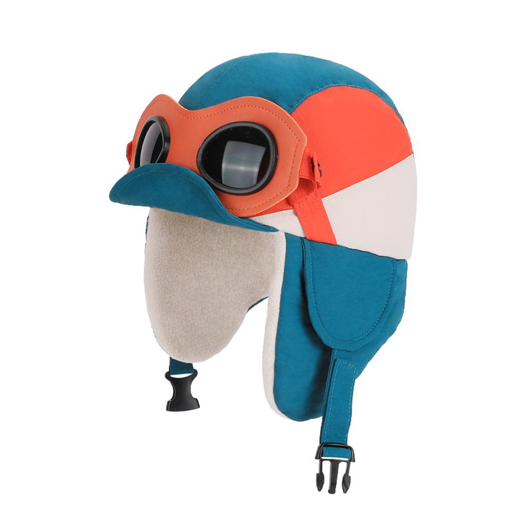 Children's Plush Warm Ear Hood Hat With Windproof Mask And Neckband