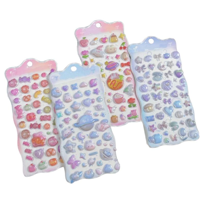 3D Puffer Sticker,Embossed Bubble Sticker Removable Funny Decorative Sticker for Crafts Scrapbooking Bullets Journal 1
