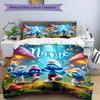3pcs Duvet Cover Set (1*Duvet Cover + 2*Pillowcase, Without Core), Custom Name Blue Smurfs Pattern Bedding Set, Home Bedroom Decor Gift