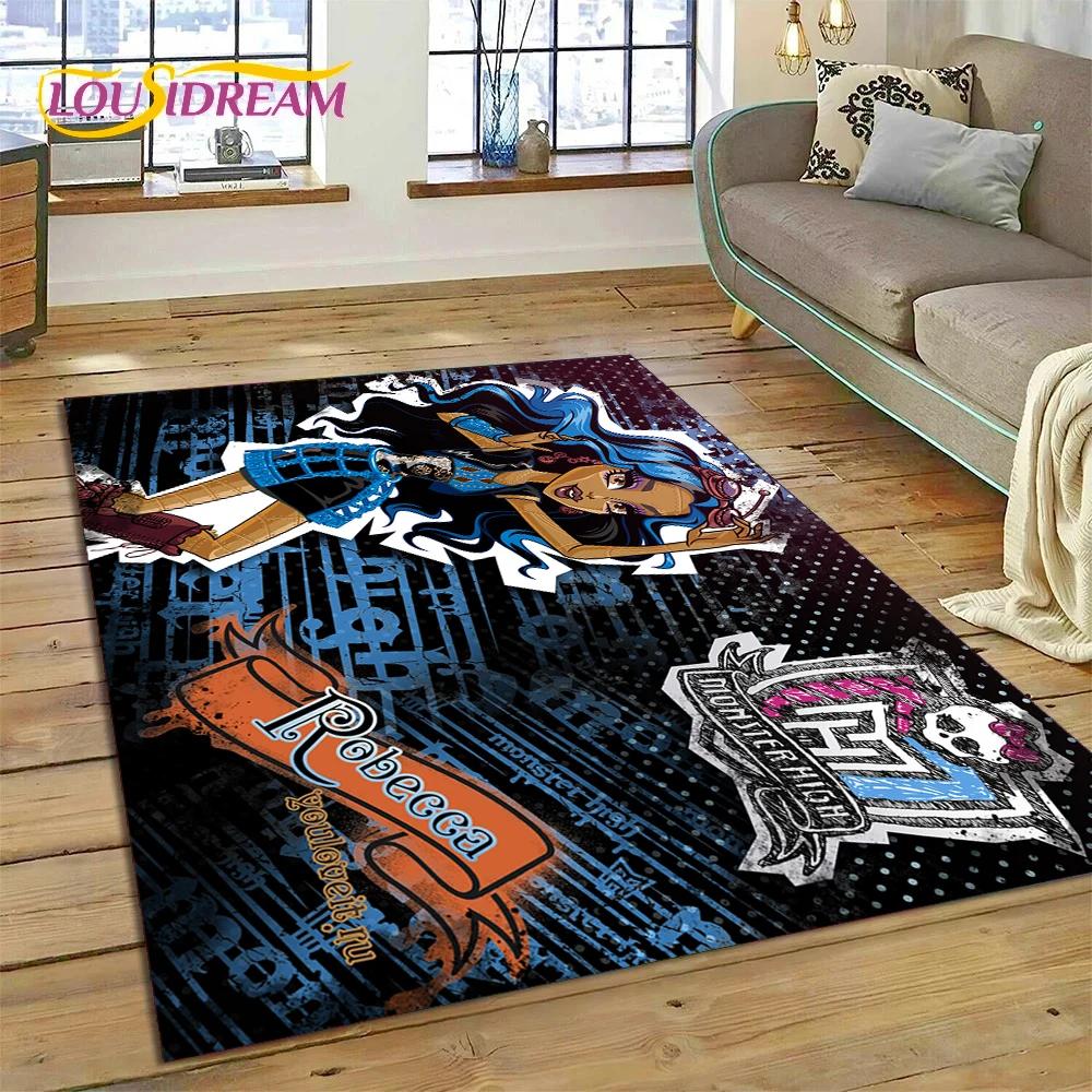 Cartoon Monster High Draculaura Vampire Rug Carpet for Living Room Bedroom Home Decor,Non-slip Decoration for Sofa Doormat Gift