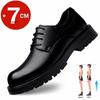 Fashion High Quality Cow Leather Platform High Heel Flat/7CM Height Increase Men Leather Shoe Oxford Dress Elevator Shoes Formal Wedding