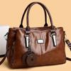 Explosive Retro Fashion Boston Bag with Large Capacity and Versatile Tote Casual Soft Leather Shoulder Crossbody Bag