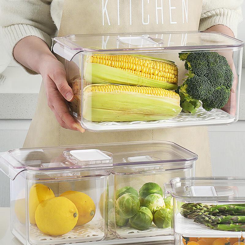 Transparent Fridge Drain Storage Box with Lid