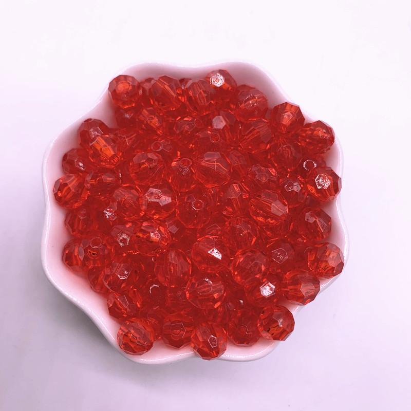 New 6/8/10mm Transparent Faceted Ball Acrylic Beads Loose Spacer Beads for Jewellery Making DIY Bracelet Accessories