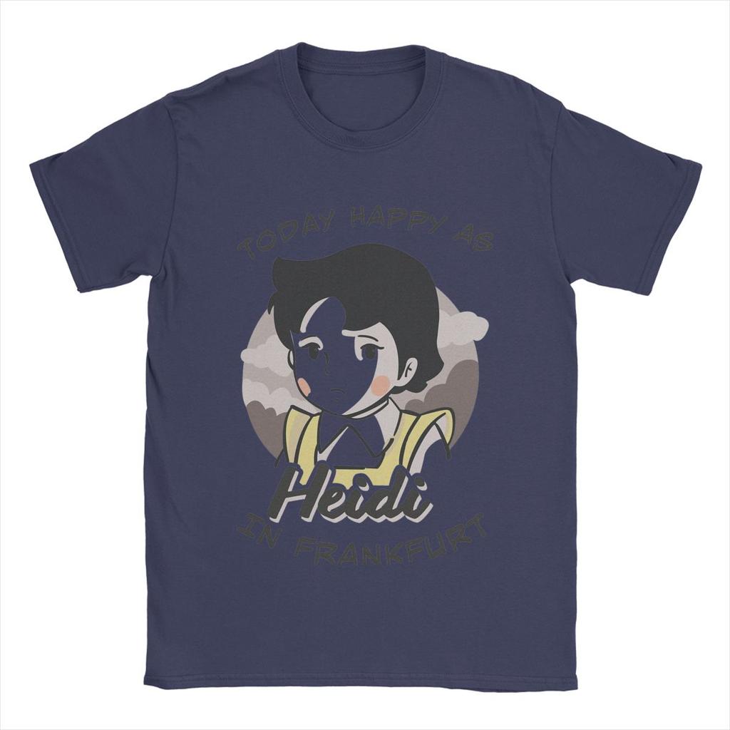 Leisure Heidi In Frankfurt T-Shirt Men Round Collar 100% Cotton T Shirt Short Sleeve Tees Printed Clothes