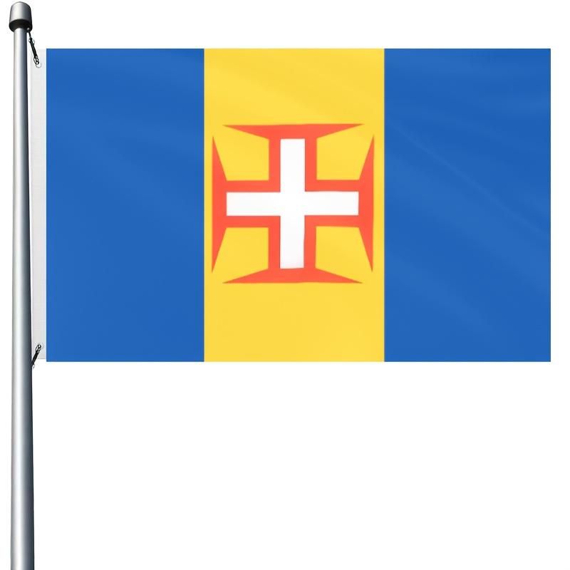 1pc Multi-Size Optional Madeira Islands Flag - Polyester Portugal - Madeira Banner with Two Metal Buttonholes - Anti-Fading - Bright Colors - Outdoor