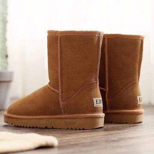 

Снігові черевики Жіночі шкіряні теплі протиковзкі хутряні плюшеві потовщені жіночі бавовняні черевики Якісні жіночі черевики 37 верблюд