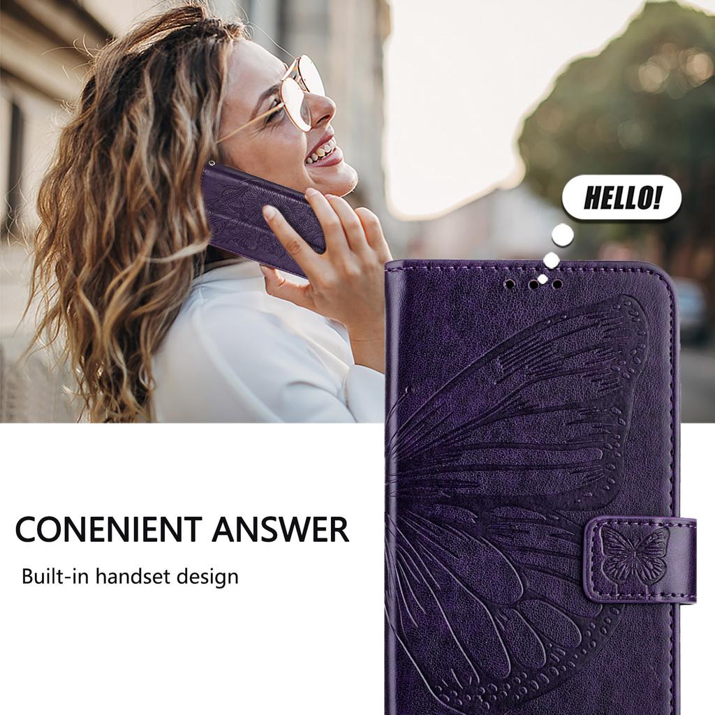 For Honor X5c 4G/Honor X5c Plus 4G Wallet Case with Wrist Strap Butterfly Imprint Leather Phone Cover